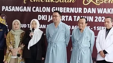 Ridwan Kamil dan Suswono jalani tes kesehatan di RS Tarakan.