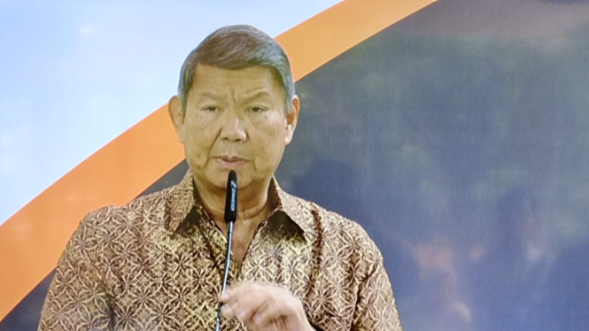 Hashim Djojohadikusumo menyampaikan sambutan dalam Future of Indonesia Dialogue