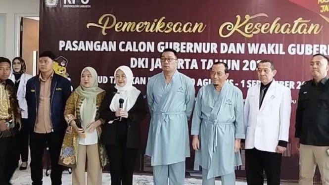 Pasangan bakal cagub dan cawagub Jakarta Ridwan Kamil (RK)-Suswono menjalani pemeriksaan kesehatan.