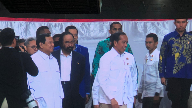 Presiden Jokowi hadir di Apel Kader dan penutupan Rapimnas Gerindra