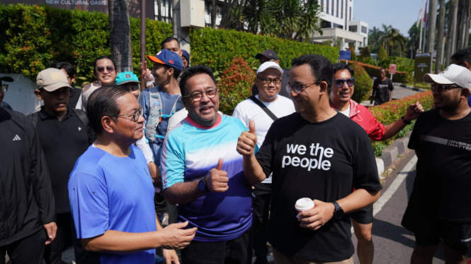 Pramono Anung-Rano Karno, bertemu Anies di CFD