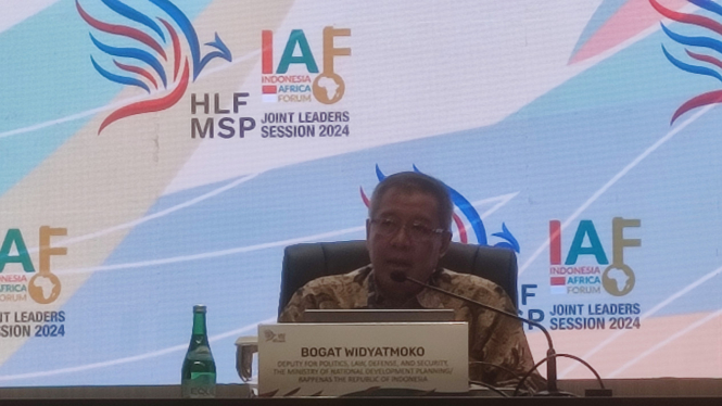 Deputi Bidang Politik, Hukum, Pertahanan, dan Keamanan Kementerian PPN/Bappenas Bogat Widyatmoko, di Nusa Dua Bali, Minggu, 1 September 2024.