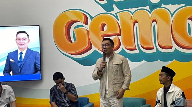 Bakal cagub Jakarta, Ridwan Kamil di TKN Fanta, Menteng, Jakarta Pusat, Senin, 2 September 2024