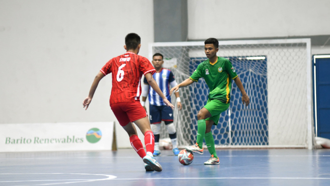 Futsal Putra Sumut saat melawan DKI Jakarta di GOR Futsal Dispora Sumut, Kabupaten Deliserdang.(dok PON 2024 Sumut)