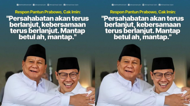 Presiden Terpilih, Prabowo Subianto dengan Ketua Umum PKB, Muhaimin Iskandar