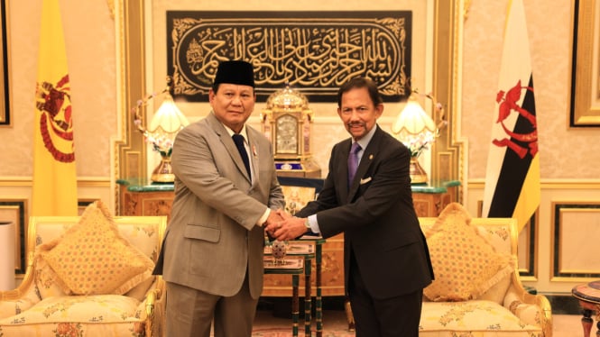 Menteri Pertahanan (Menhan) RI, Prabowo Subianto menemui Sultan Brunei Darussalam, Yang Maha Mulia Seri Sultan Haji Hassanal Bolkiah (sumber: Tim Media Prabowo)