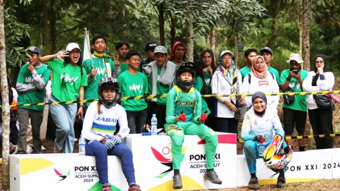 Seeding Run MTB Individual Downhill (DHI) Putri PON 2024, Aceh-Sumut.(dok PON 2024 Sumut)