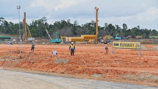 Construcción del aeropuerto en IKN. [dok. BKIP Kementerian Perhubungan]