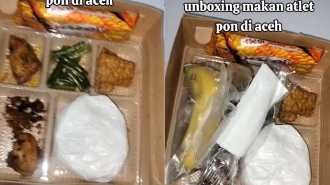 Aussehen von gefülltem Reis in der PON-Athletenbox von Aceh-Nord-Sumatra