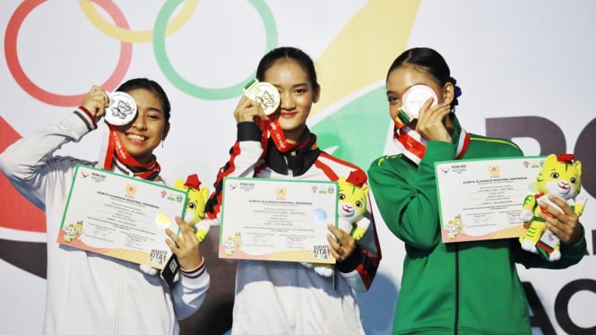 Calista Setiawan, Pewushu Jateng sukses sabet medali emas di PON 2024.(dok PON 2024 wilayah Sumut)