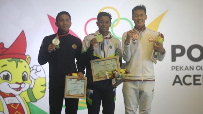 Aflah Fadlan, perenang Jabar boyong medali emas perdana di PON 2024.(dok PON 2024 wilayah Sumut)