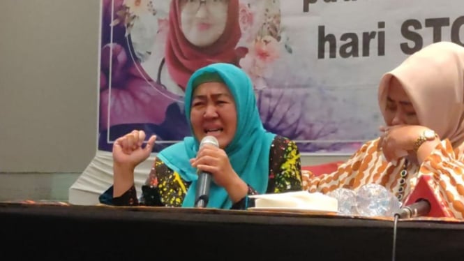 Jumpa pers Nuzmatun Malinah, ibu dari almarhumah dokter Aulia Risma.