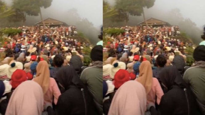 Viral pendaki antre naik Gunung Sikunir di kawasan Dieng