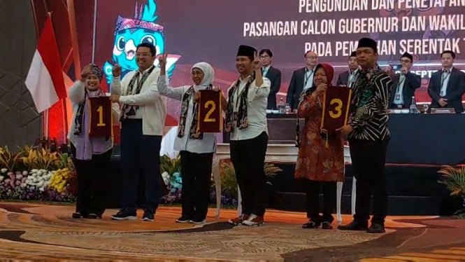 Undian nomor urut cagub cawagub Jatim 2024