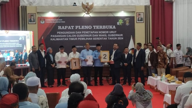 Pengundian Nomor Urut Cagub kaltim di Aula KPU Kaltim