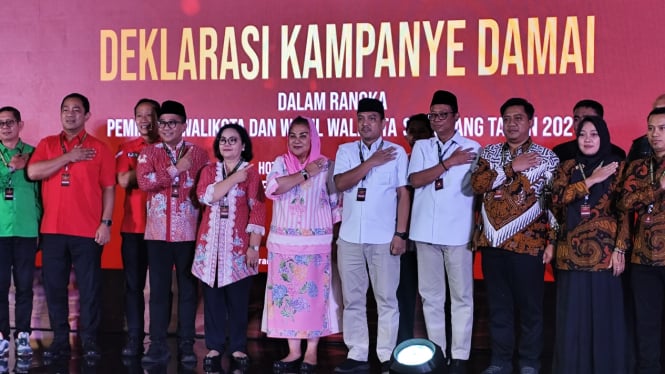 Deklarasi kampanye damai di Pilwakot Semarang 2024