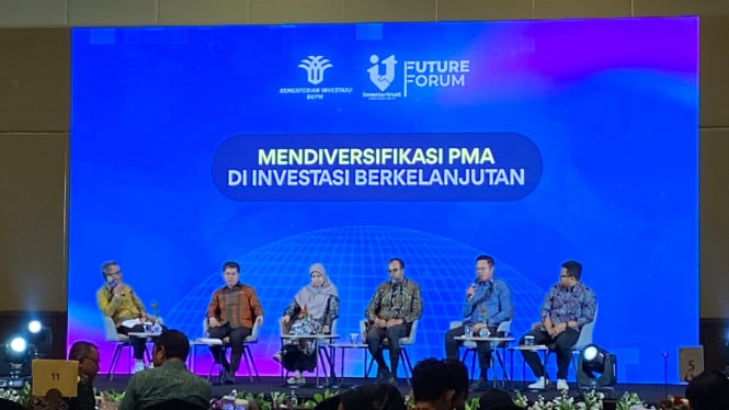 Acara diskusi Investortrust Future Forum bertajuk 'Mendiversikan PMA di Investasi Berkelanjutan' yang digelar di Hotel Sultan Jakarta