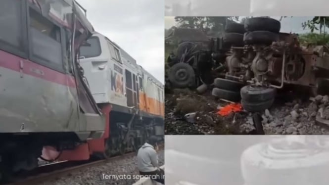 Terobos perlintasan, Truk molen tertabrak kereta di Bantul