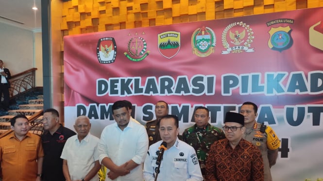 Deklarasi Pilkada Damai digelar Pemprov Sumut molor.(B.S.Putra/VIVA)