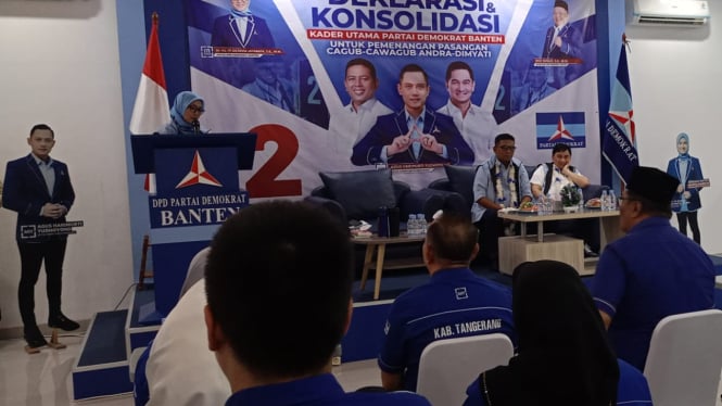 Andra Soni-Dimyati Natakusumah di DPD Demokrat Banten.