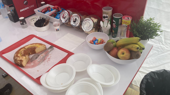 Hidangan di Hospitality Room Ducati Corse
