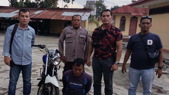 Pelaku pencurian sepeda motor, Rudi alias Bagong.(dok Polsek Serbalawan)