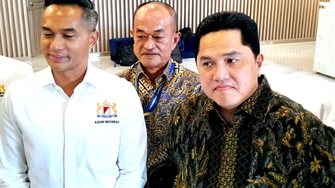 [dok. Ketua Umum Kadin Indonesia, Anindya Bakrie, dan Menteri BUMN, Erick Thohir, dalam konferensi pers di kantor Kementerian BUMN, Jakarta, Senin, 30 September 2024]