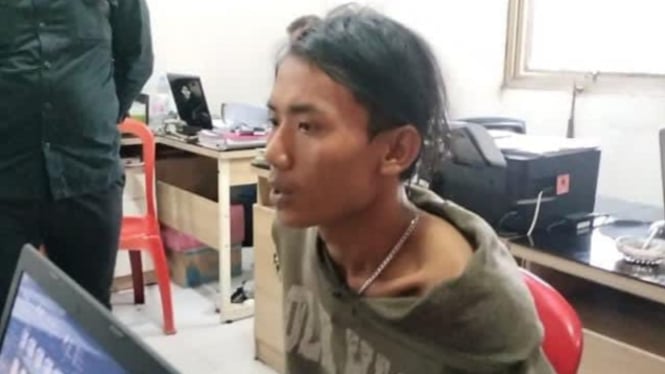 Tersangka Dendi Saputra alias Jeki, residivis kasus pencurian kembali beraksi di rumah anggota Polisi.