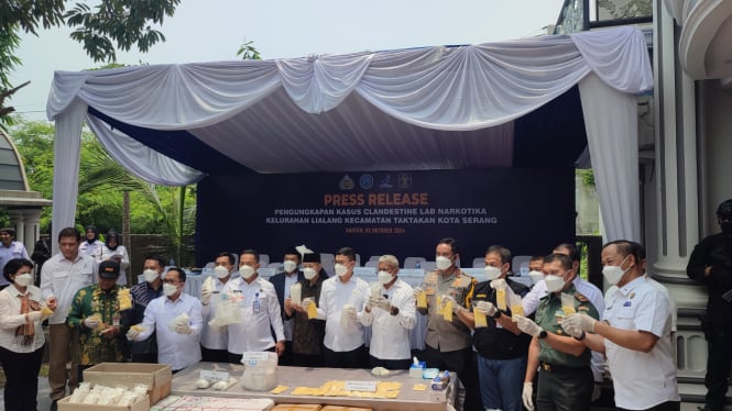 Pengungkapan kasus laboratorium narkoba di Serang Banten