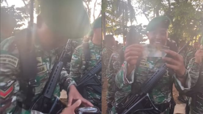 Momen Prajurit TNI Pamer Uang di Dompet, Isinya Bikin Nyesek