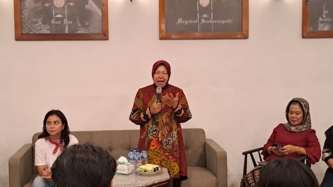 Calon Gubernur Jatim, Tri Rismaharini alias Risma saat di Malang.