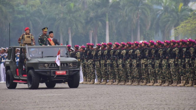 Gladi bersih upacara peringatan HUT TNI Ke-79 di Silang Monas, Jakarta