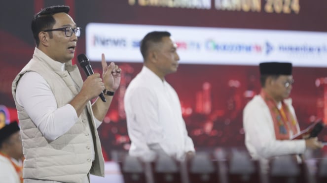 El candidato a gobernador Ridwan Kamil, primer debate para las elecciones regionales de DKI Yakarta 2024