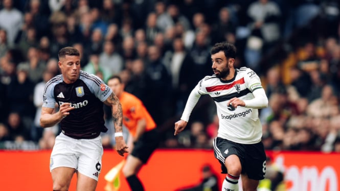 Bruno Fernandes di Laga Aston Villa Vs Manchester United