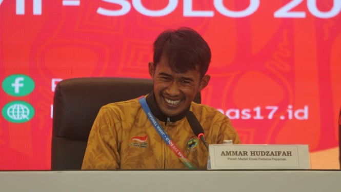 Ammar Hudzaifah peraih medali emas pertama Peparnas XVII Solo 2024.