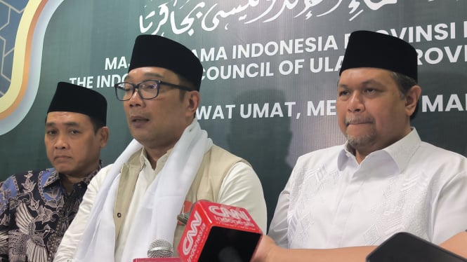 Cagub Jakarta nomor urut 01, Ridwan Kamil di Jakarta Islamic Center, Jakarta Utara, Selasa, 8 Oktober 2024