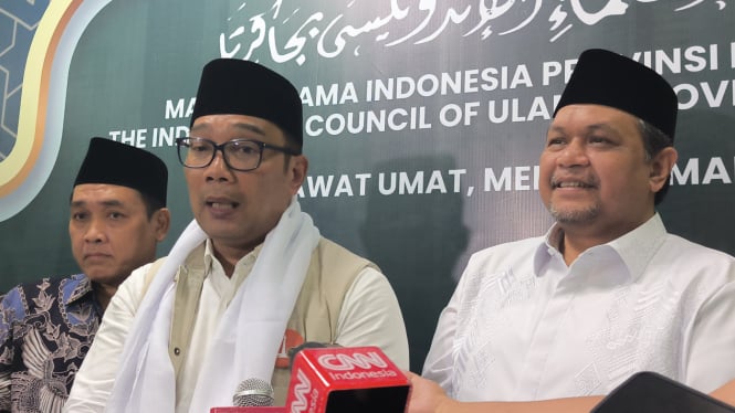 Cagub Jakarta nomor urut 01, Ridwan Kamil di Kantor MUI Provinsi Jakarta, Selasa, 8 Oktober 2024