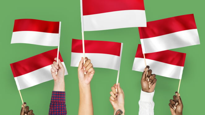 Ilustrasi bendera Indonesia.