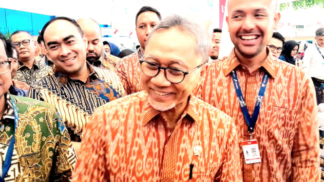 Menteri Perdagangan, Zulkifli Hasan, di acara Trade Expo Indonesia (TEI) ke-39, ICE BSD, Tangerang, Banten, Rabu, 9 Oktober 2024