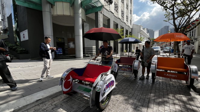 Becak di Johor Bahru, Foto: Isra Berlian