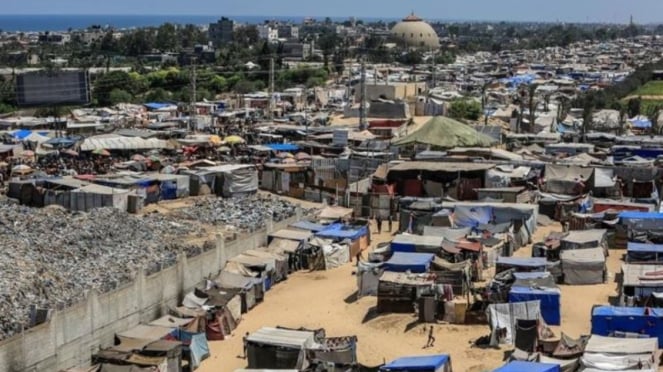 Campo de refugiados palestinos na Faixa de Gaza