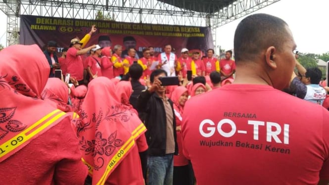 Relawan Pendukung Paslon di Pilkada Kota Bekasi, GO-TRI