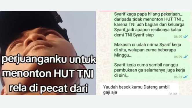 Pria ini dipecat atasannya karena lebih memilih menonton HUT TNI daripada bekerja