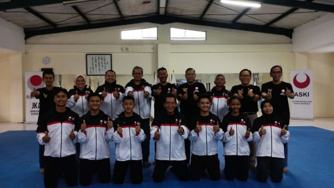 Karateka Aski Indonesia dalam rangkaian 16th Gichin Funakoshi Cup 2024. 