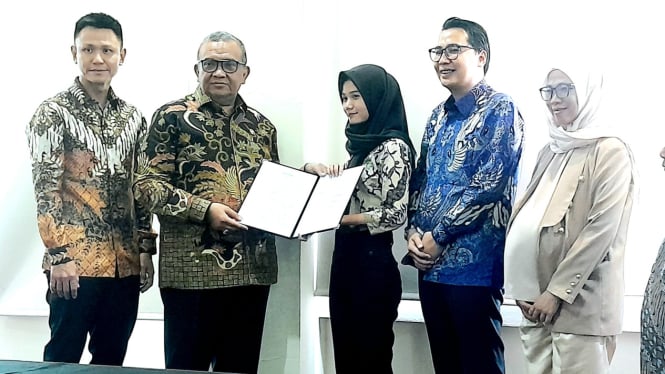 Wakil Menteri Ketenagakerjaan, Afriansyah Noor, di acara peluncuran Program 'Fasilitas Pembiayaan Khusus PMI untuk Bekerja ke Jepang' di Jakarta, Jumat, 18 Oktober 2024