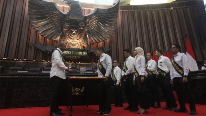 Gladi Bersih Acara Pelantikan Presiden dan Wakil Presiden Terpilih di DPR