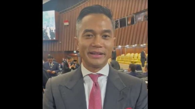 Ketua Kadin Anindya Bakrie menghadiri pelantikan Presiden dan Wakil Presiden RI