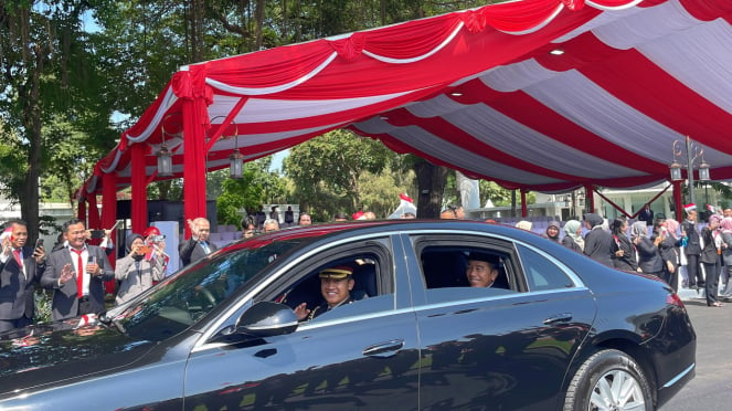 El Presidente Jokowi va del Palacio de Estado al edificio de la RHC/DPR