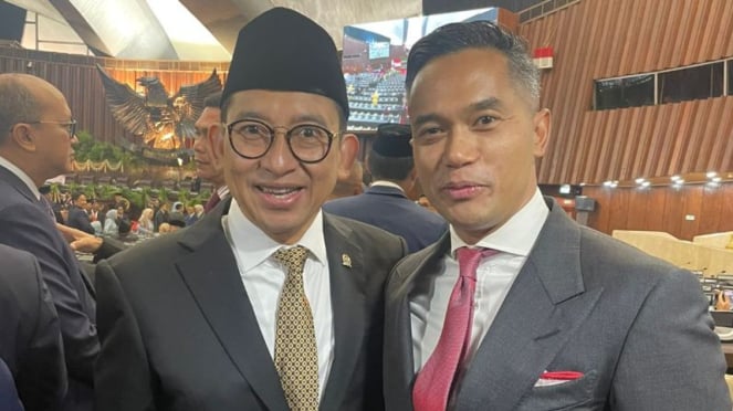 Fadli Zon con el presidente de Kadin Anindya Bakri.