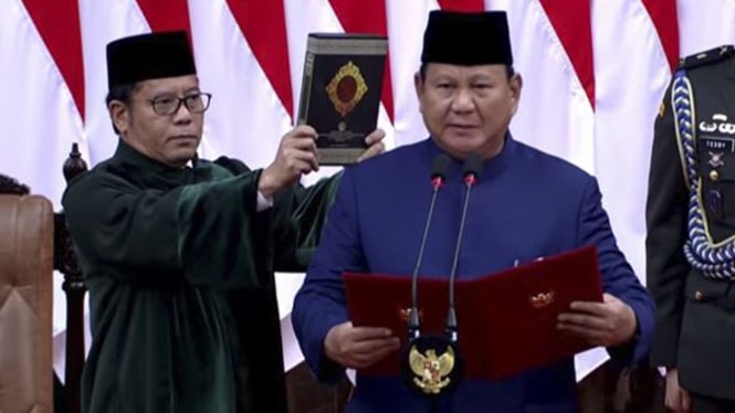 Pengucapan Sumpah Pelantikan Presiden Prabowo Subianto